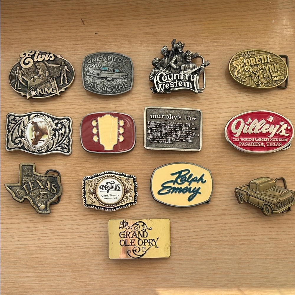 Vintage Belt Buckle Collection - 70’s/80’s country western Elvis - limited/rare